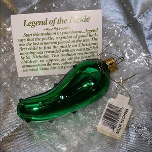 The legend of the Pickle Christmas Ornament glass